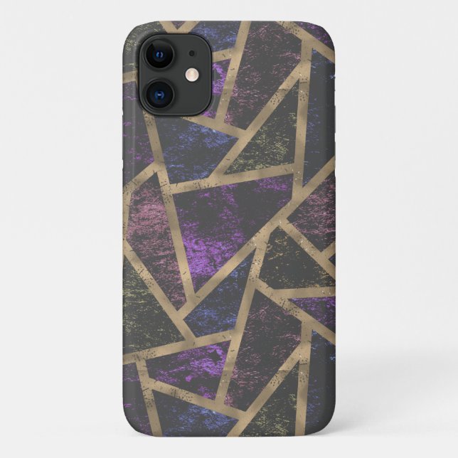 Purple and gold mosaic pattern Case-Mate iPhone case (Back)