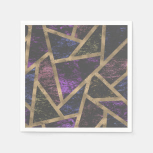 Purple and gold mosaic pattern napkin