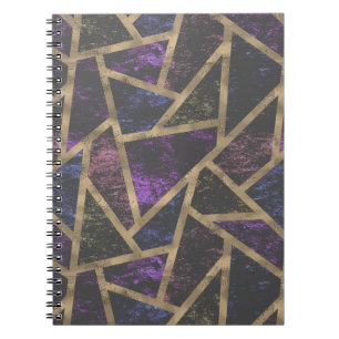 Purple and gold mosaic pattern notebook