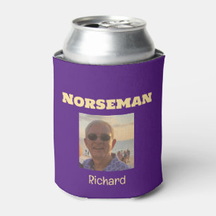Purple and Gold Norseman Custom Photo  Can Cooler