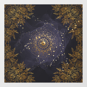 Purple and Gold Ornate flourish floral 