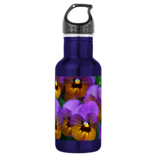 Purple and Gold Pansies 532 Ml Water Bottle