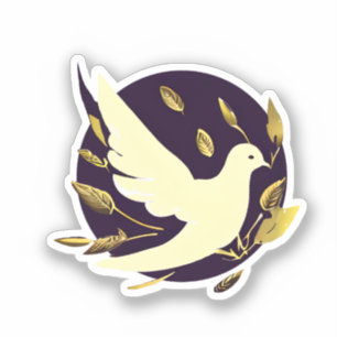 Purple and Gold Peace Dove