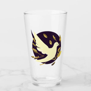 Purple and Gold Peace Dove Glass