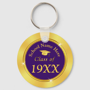 Purple and Gold Personalised Class Reunion Gifts Key Ring