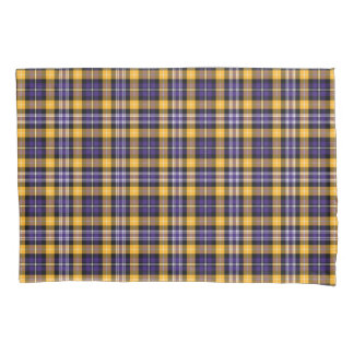 Purple and Gold Plaid Pattern Pillowcase