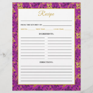 Purple and Gold Poinsettia Flowers Recipe Page