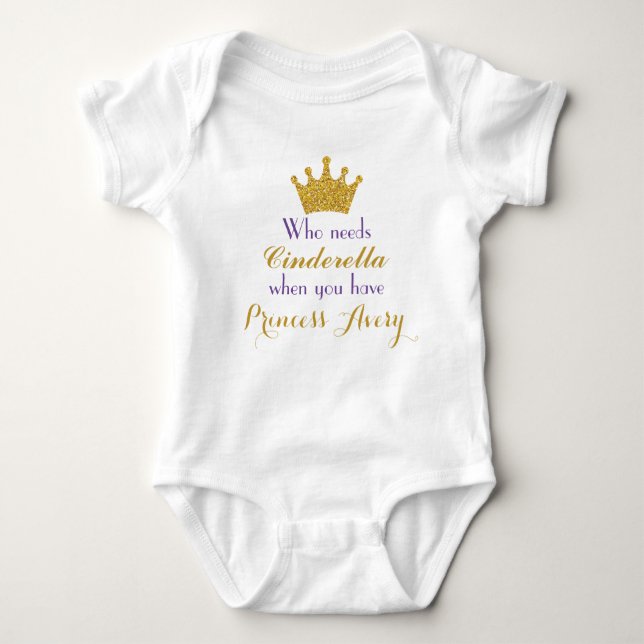 Purple and Gold Princess Bodysuit for Girls (Front)