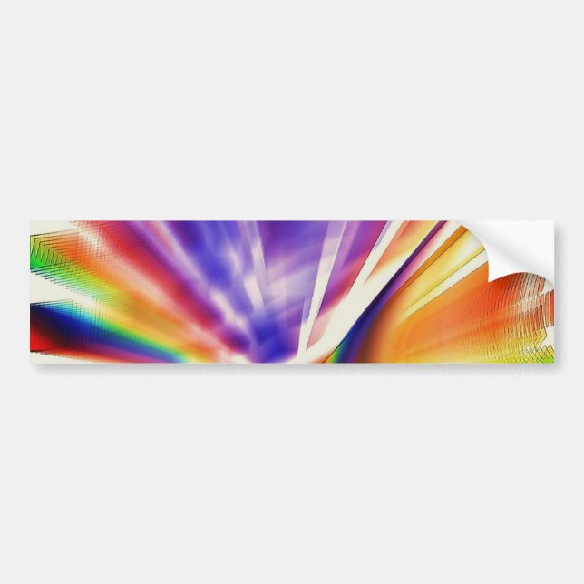 Purple And Gold Radiating Light Bumper Sticker (Front)