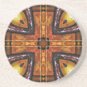 Purple and Gold Royal Tiles Coaster