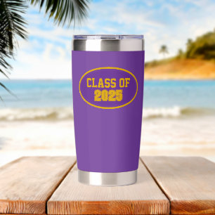 Purple and Gold School Colours Class Year Insulated Tumbler