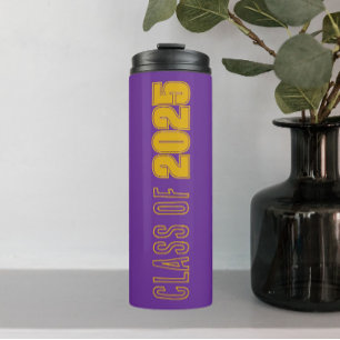 Purple and Gold School Colours Class Year Thermal Tumbler