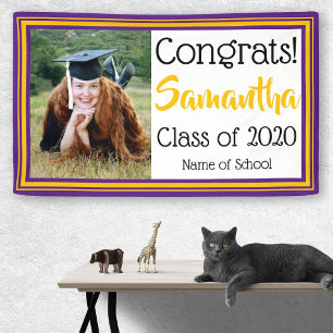 Purple and Gold School Colours Photo Banner