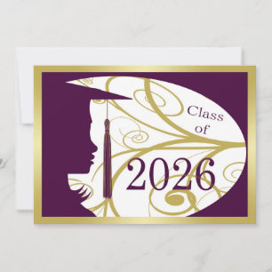 Purple and Gold Silhouette 2026 Card