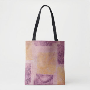 Purple and Gold Square Design Tote Bag