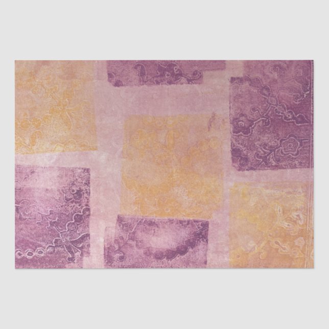 Purple and Gold Squares Tissue Paper (Front)