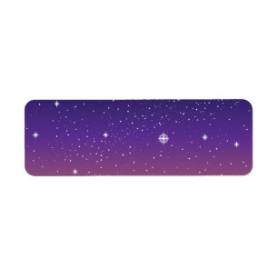 Purple and Gold Starry Sunset Sky