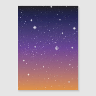 Purple and Gold Starry Sunset Sky