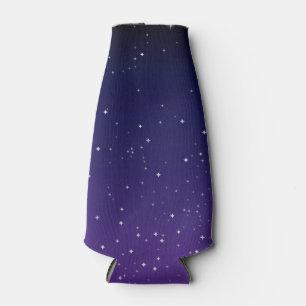 Purple and Gold Starry Sunset Sky Bottle Cooler