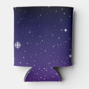 Purple and Gold Starry Sunset Sky Can Cooler