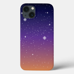 Purple and Gold Starry Sunset Sky iPhone 13 Case
