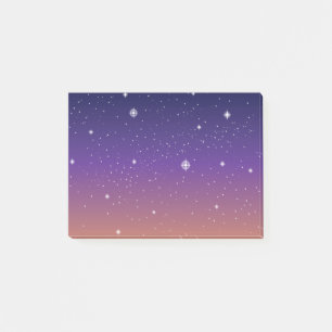 Purple and Gold Starry Sunset Sky Post-it Notes