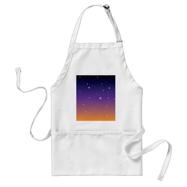 Purple and Gold Starry Sunset Sky Standard Apron (Front)
