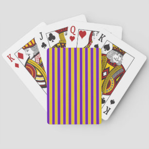 Purple And Gold Stripes - Team or School Colours Playing Cards