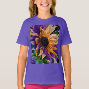 Purple and Gold Sunflower  T-Shirt