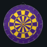 Purple and Gold Team Colours Dartboard and Darts<br><div class="desc">Awesome team colours purple and gold (yellow) dartboard with darts for your dorm room, game room, coach's office, or man cave! Modern sports decor for any sports fan cheering on the navy blue and gold! Perfect for game night or house party fun! A great gift for your boyfriend, husband, son,...</div>