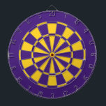 Purple and Gold Team Colours Dartboard and Darts<br><div class="desc">Awesome team colours purple and gold (yellow) dartboard with darts for your dorm room, game room, coach's office, or man cave! Modern sports decor for any sports fan cheering on the navy blue and gold! Perfect for game night or house party fun! A great gift for your boyfriend, husband, son,...</div>