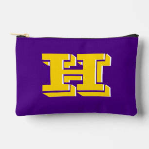 Purple and Gold Team Pride Monogram Accessory Pouch