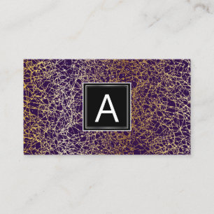 Purple and Gold Texture   Modern Business Card