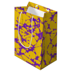 Purple and Gold Tie Dye Medium Gift Bag