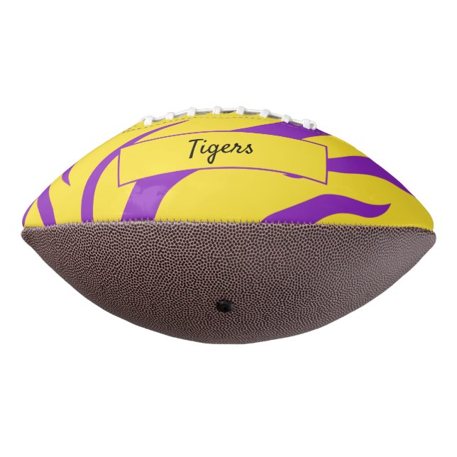 Purple and Gold Tiger Stripe Custom Football (Rotated 270)