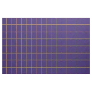 Purple and Gold Windowpane Check Fabric