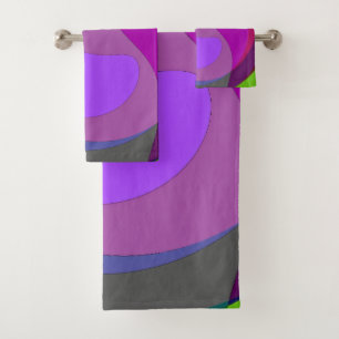 Purple And Green 403 Bath Towel Set