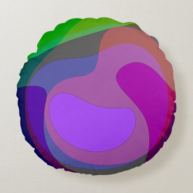 Purple And Green 403 Round Cushion (Front)