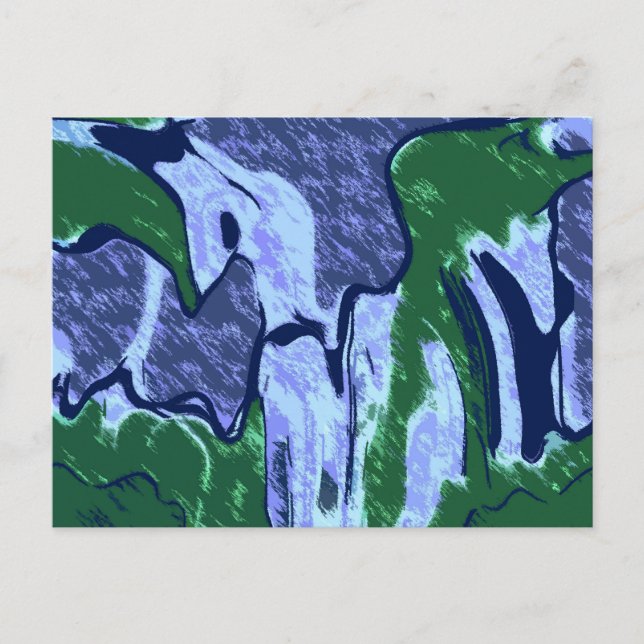 Purple and Green Abstract Postcard (Front)