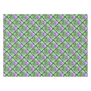 Purple and Green Abstract Squares Table Cloth