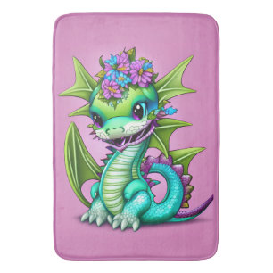 Purple and Green Baby Dragon Bath Mat