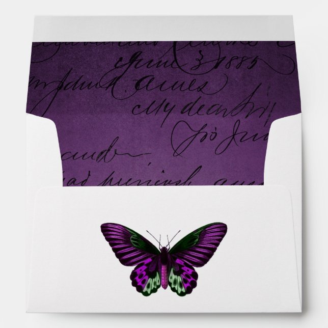 Purple and Green Butterfly Envelope (Back (Bottom))