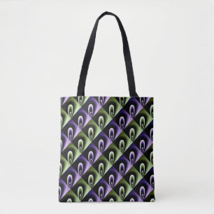 Purple and Green COOL Modern Pattern Tote Bag