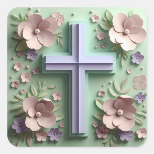 Purple and Green Cross Sticker  Ai design