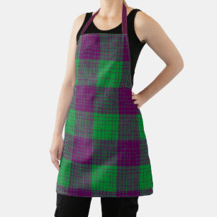 Purple and Green Crosshatch Chequered Pattern  Apron