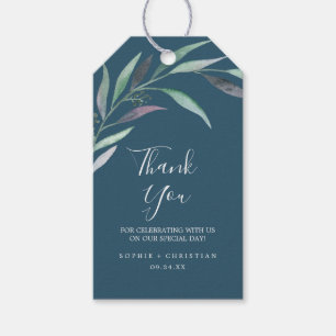 Purple and Green Eucalyptus Blue Thank You Favou Gift Tags