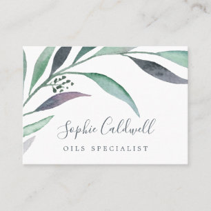 Purple and Green Eucalyptus Business Card