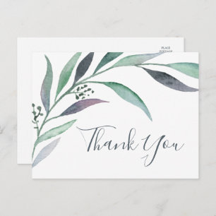 Purple and Green Eucalyptus Thank You Postcard
