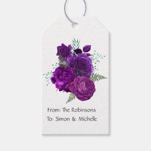 Purple and Green Floral Gift Tags