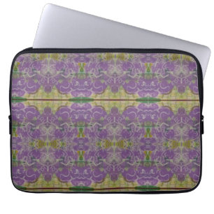 Purple and Green Floral Laptop Sleeve